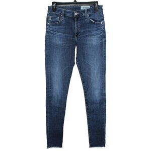 Adriano Goldschmied Farrah Skinny Ankle Jeans Womens Sz 28 Medium Wash Raw Hems
